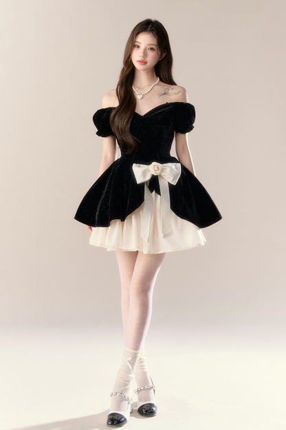Velvet French Black Dress