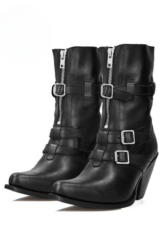 Y2k Style Zipper Boots