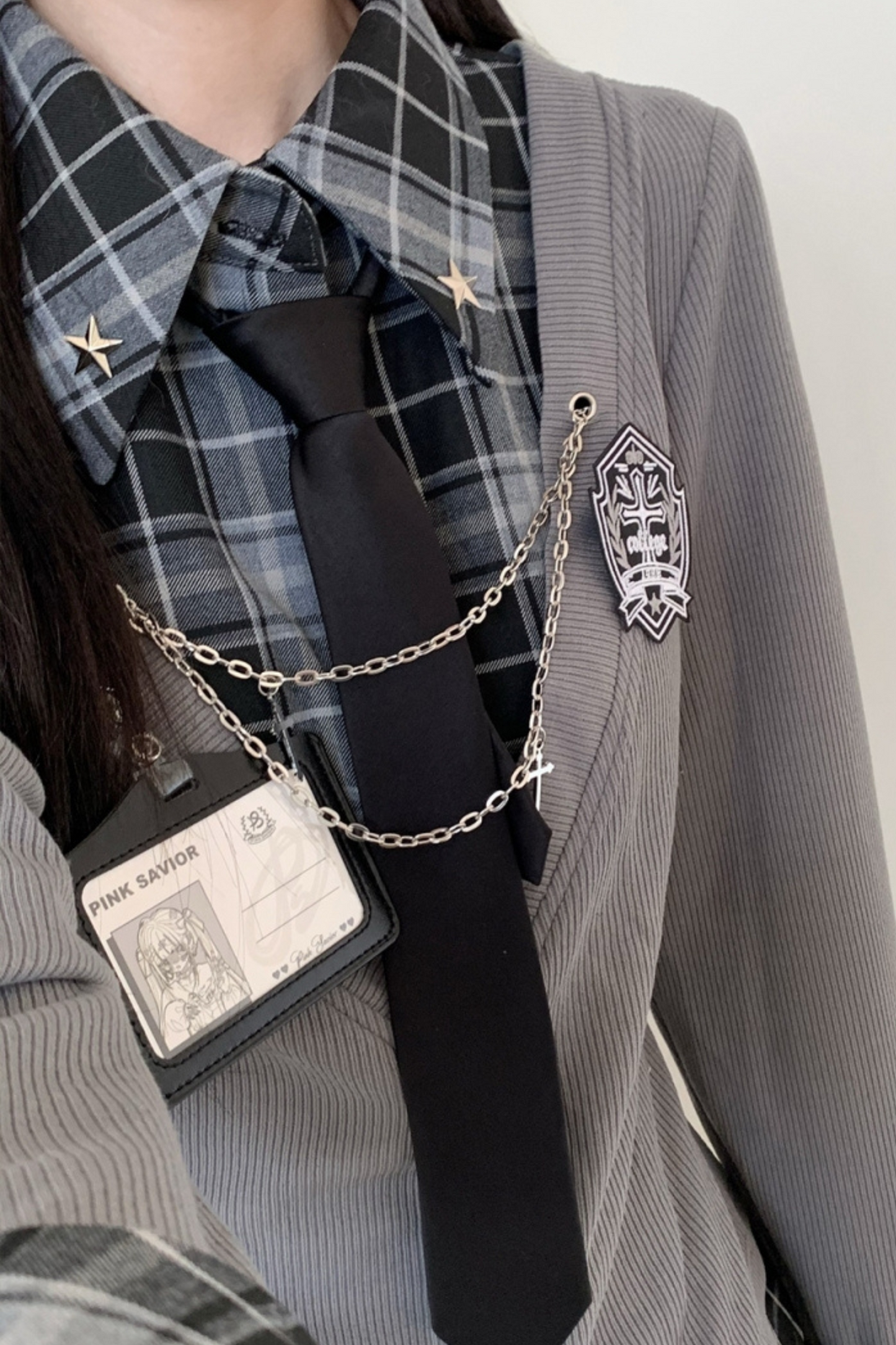 College Roll Up Shirt + Skirt + Tie