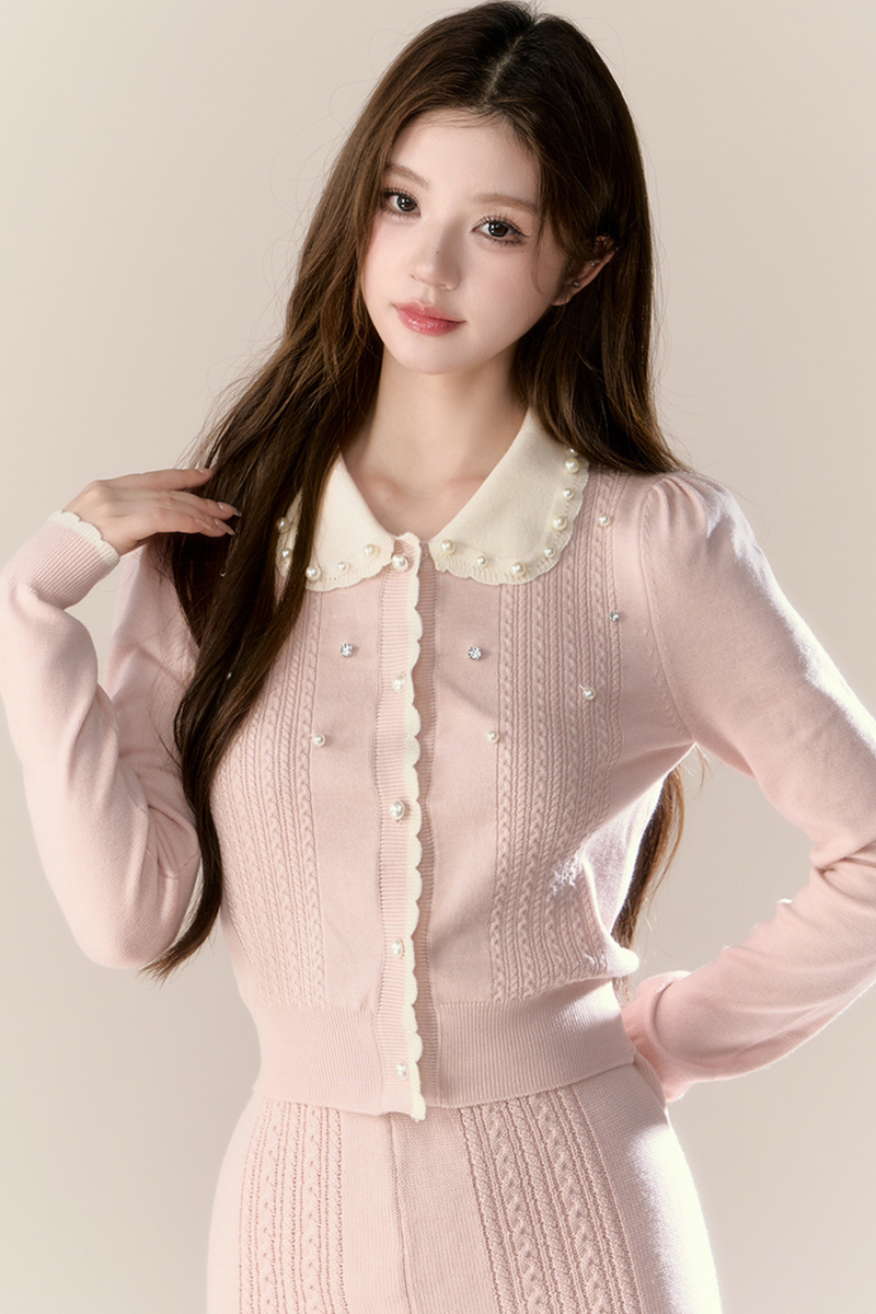 Sweet Island Doll Cardigan + Tight Skirt