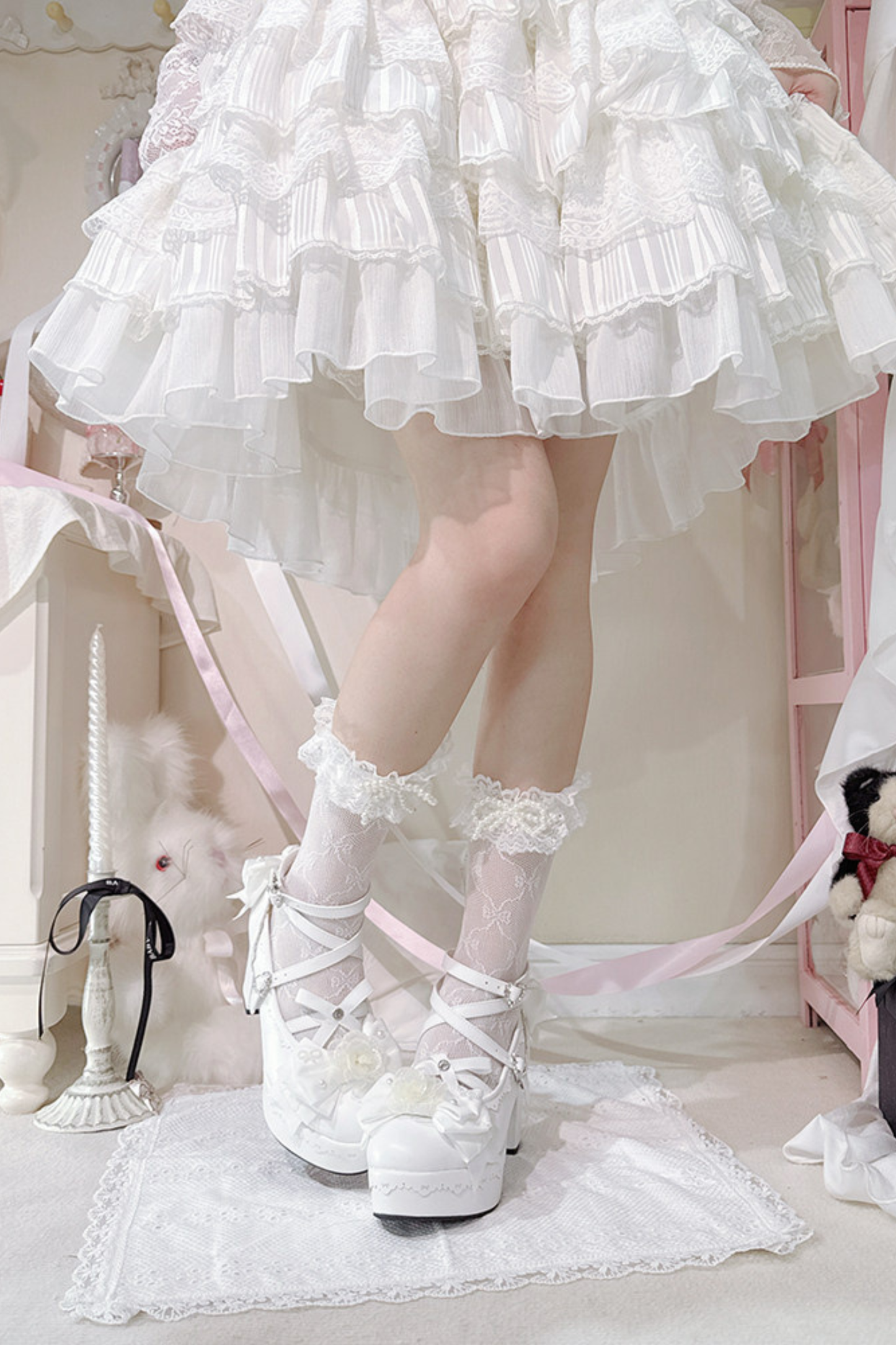 Flower Ribbon Dance Lolita Heels
