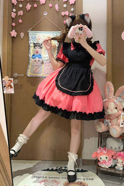 Mint Black Berry Lolita Dress + Apron + Tie
