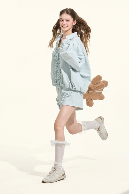 Ruffle Lake Blue Sporty Jacket + Pants