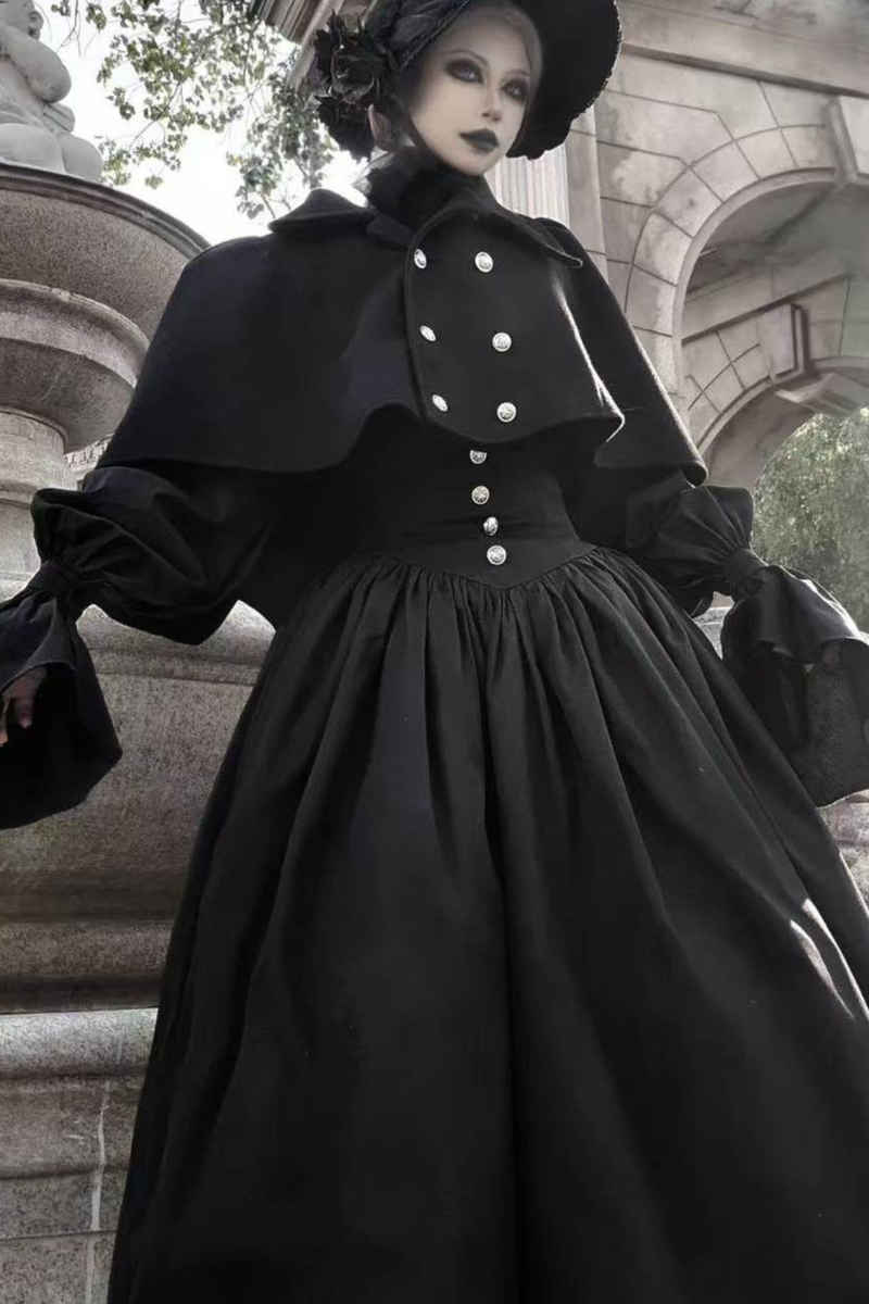 Gothic Lolita Cape + Shirt + Skirt + Ribbon + Bonnet
