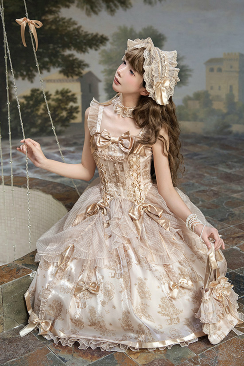 [pre-order Deadline: April 3] Gilded Fantasy Lolita Dress + Jumper Skirt