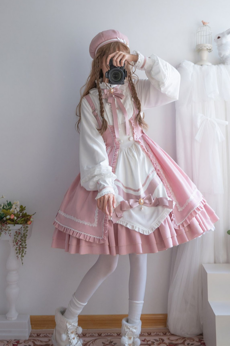Pure Sweet Lolita Jumper Skirt + Hat + Headband