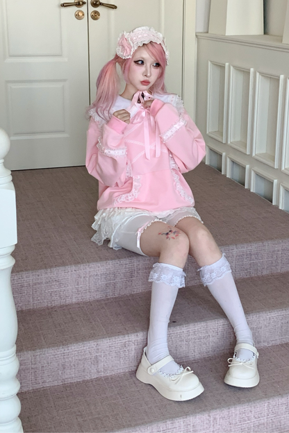 Lace Sweet Gothic Sweat Top + Pants