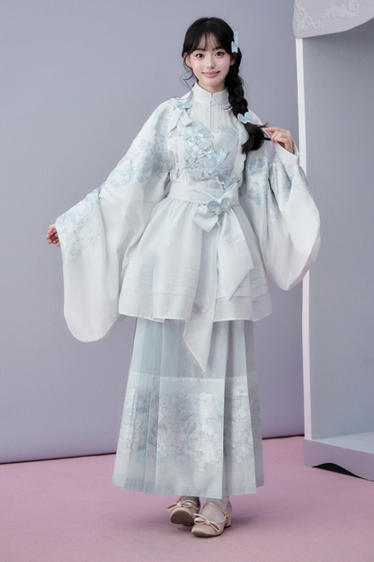 Water Mist Pure Chinese-style Jacket + Skirt + Overskirt