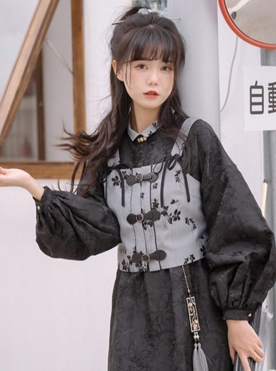 Stand Collar Chinese-style Long Dress