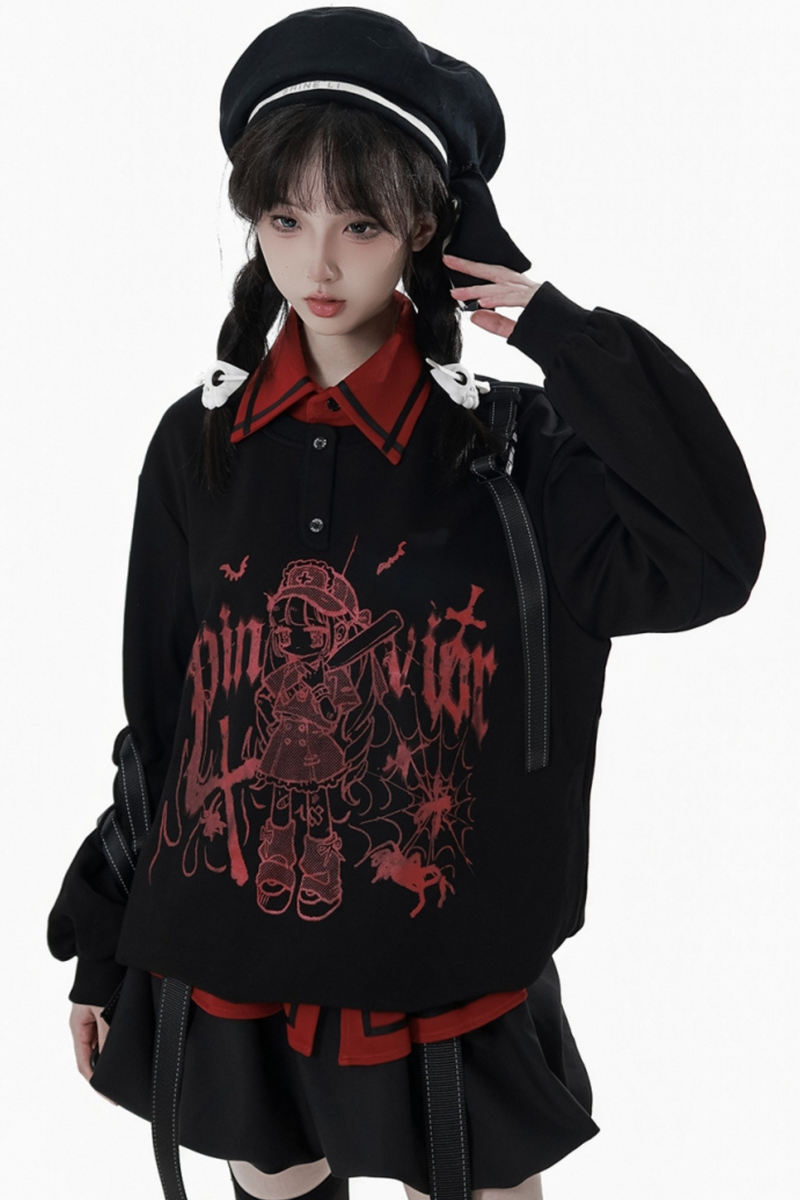 Dark Graffiti Sweatshirt + Skirt