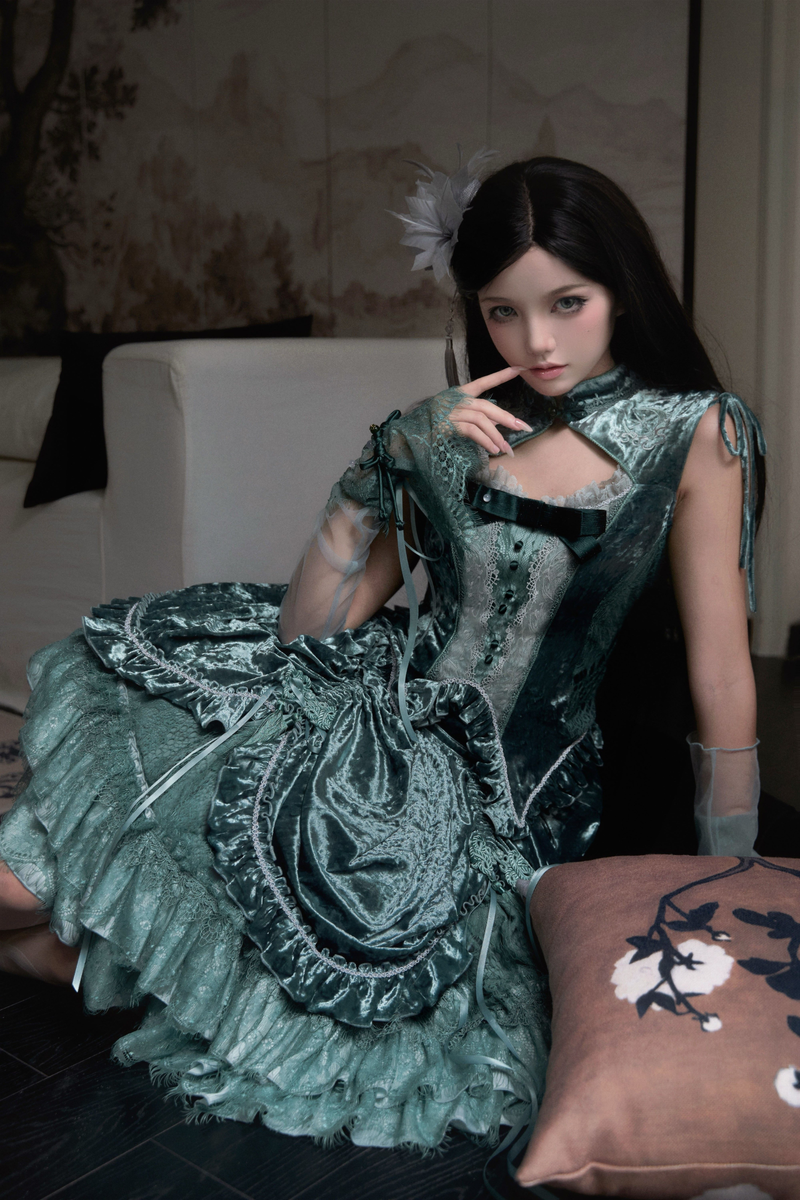 Gothic Velvet Sleeve Lolita Top + Vest + Skirt
