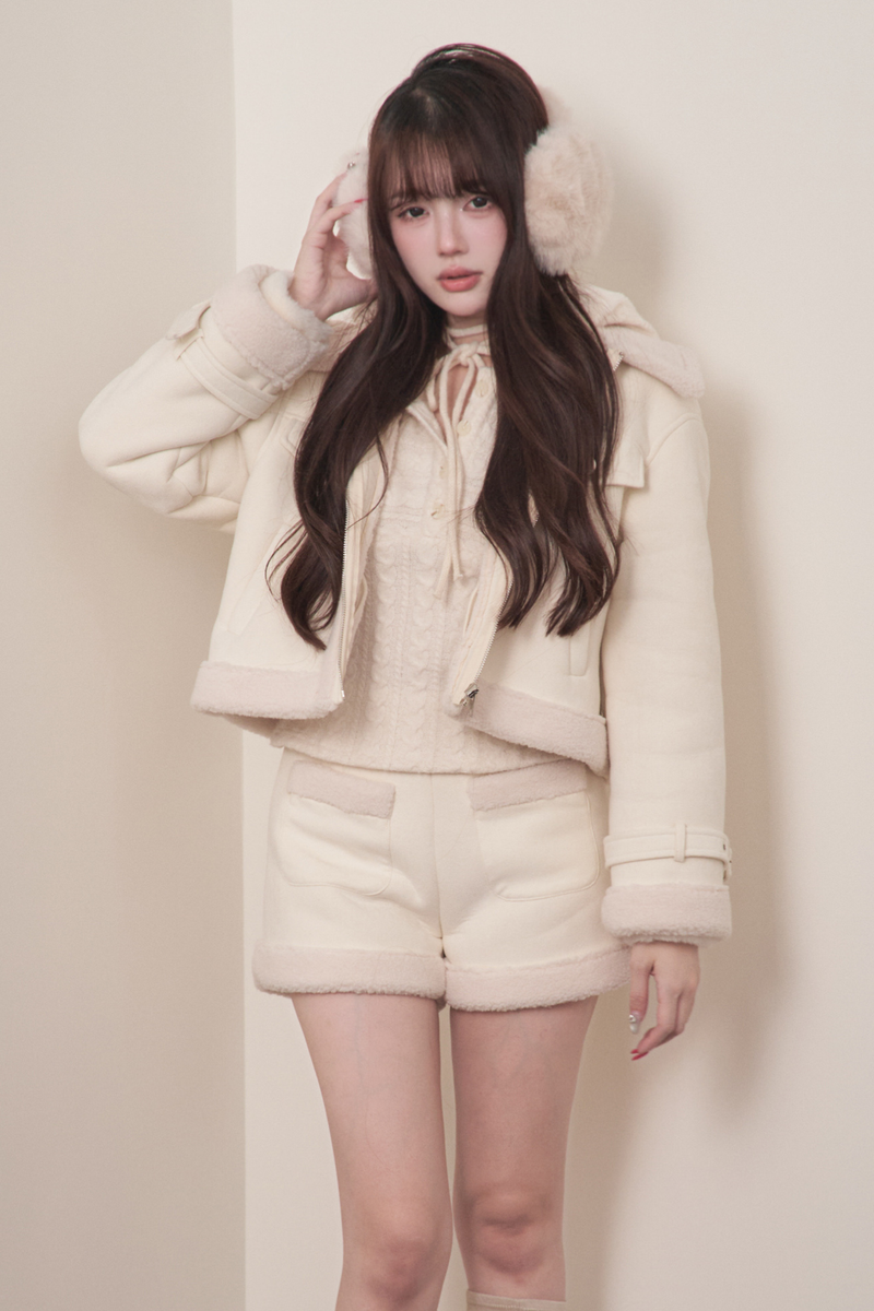Fur Short Coat + Shorts