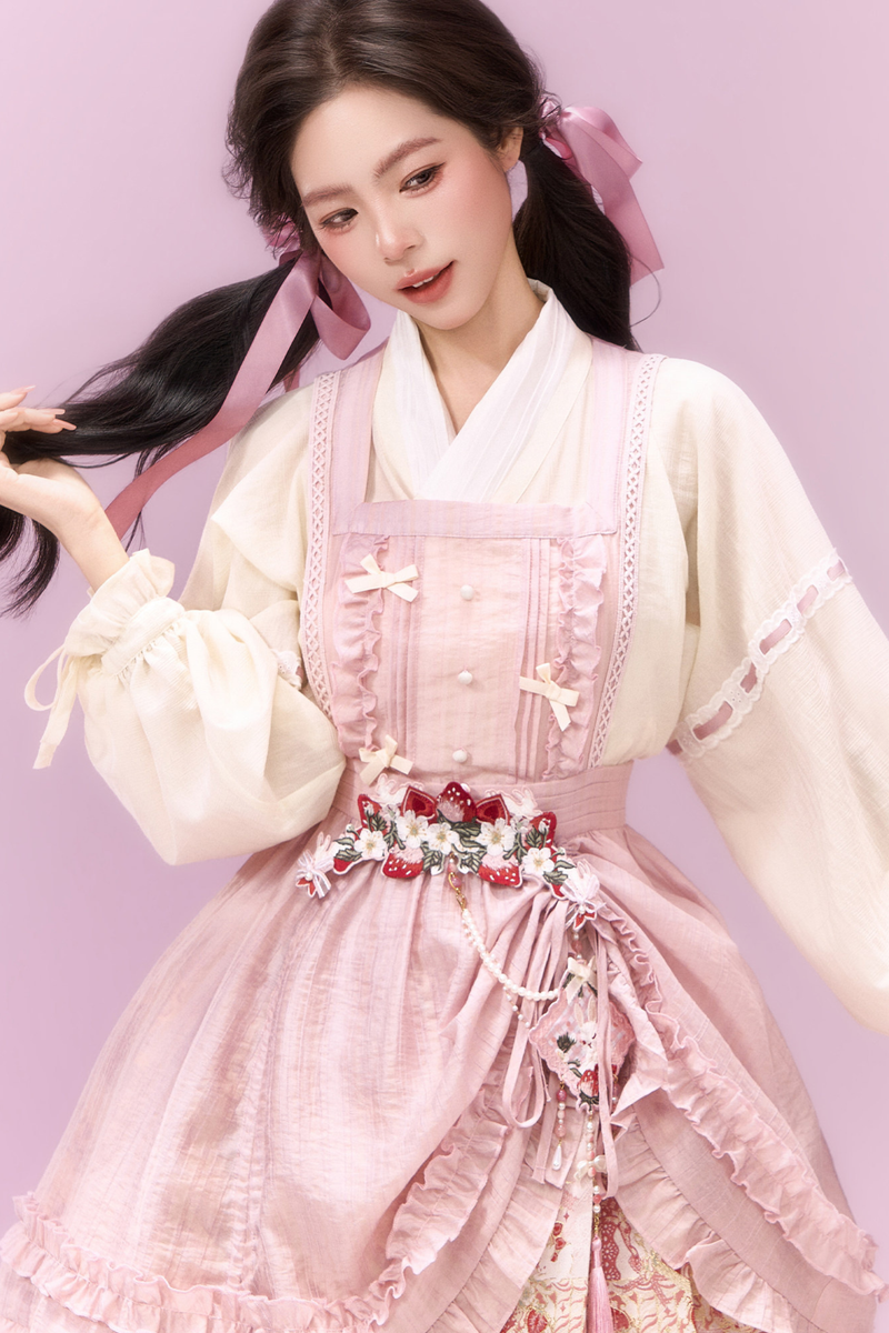 Sweet Chinese-style Overskirt + Top + Skirt + Accessories