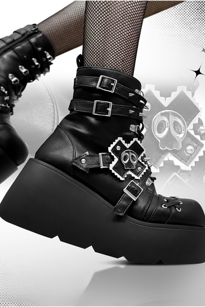 Punk Cat Small Skull Boots