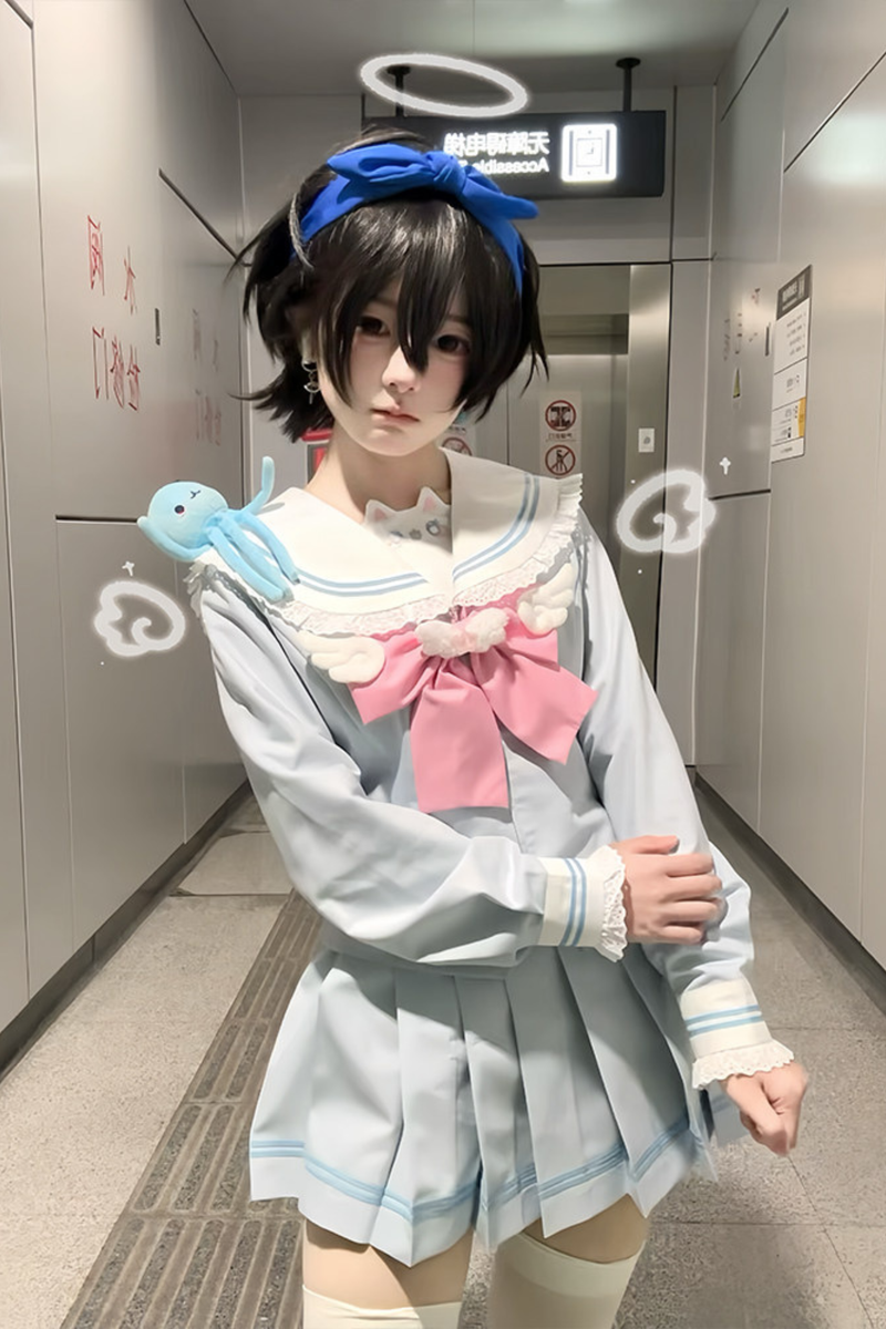 Sweet Sailor Top + Skirt + Tie