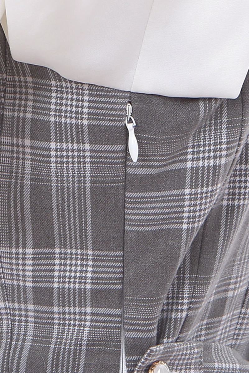 Plaid Sweet Cape Design Dress