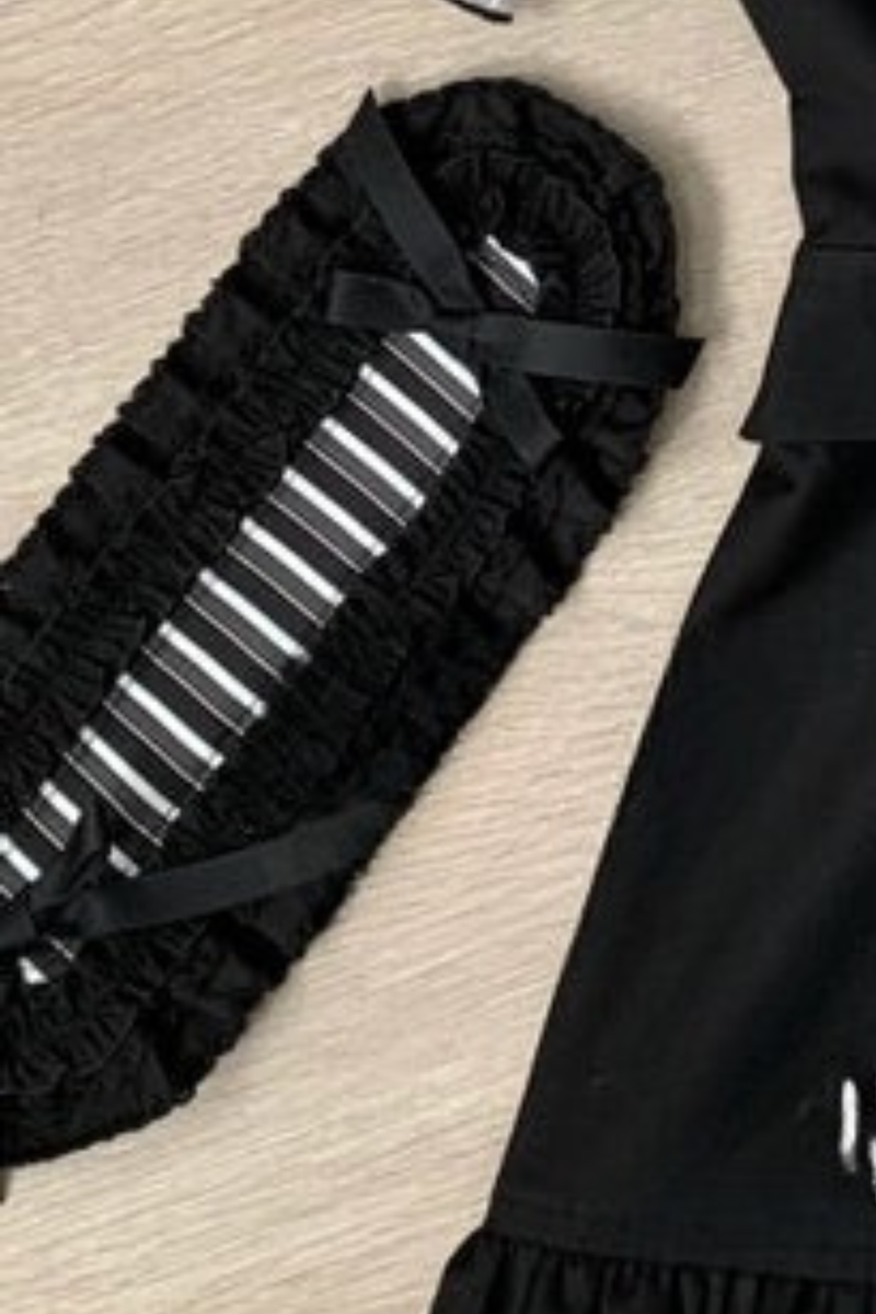 Gothic Lolita Striped Dress + Headband + Clip