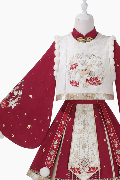 Chinese Lolita Red Dress Set