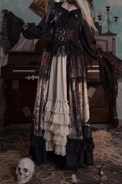 Gothic Lolita Dark Jumper Skirt + Shirt