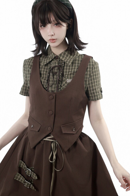 Army Girl Shirt + Vest + Skirt