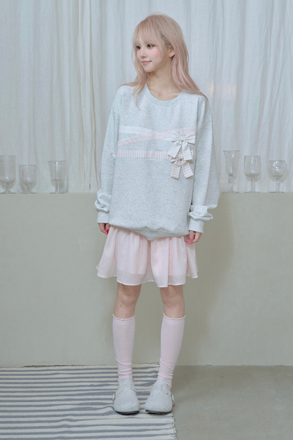 Ribbon Pullover Sweatshirt