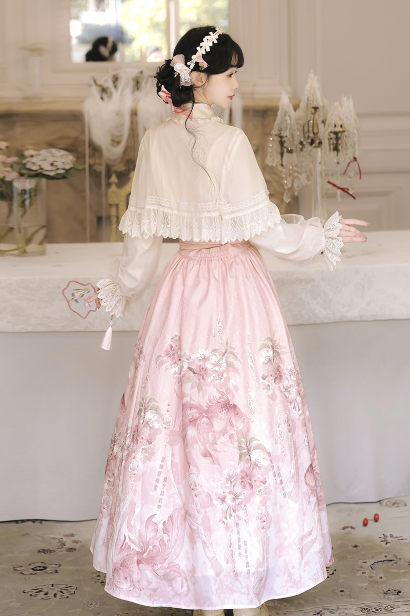Sweet Flower Shawl + Blouse + Skirt