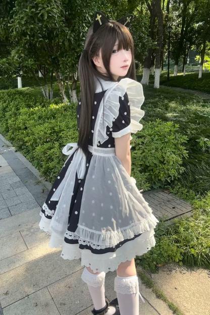 Heartbeat Dot Dress + Sheer Apron