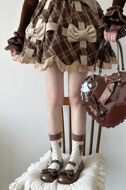 Glossy Color Ribbon Shoes