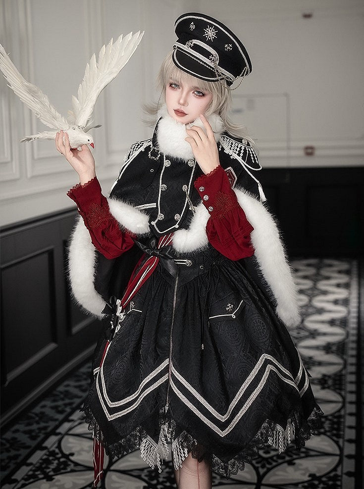 [pre-order Deadline: April 23] Dawnbreaker Gothic Jacquard Military Bustier Suspender Dress