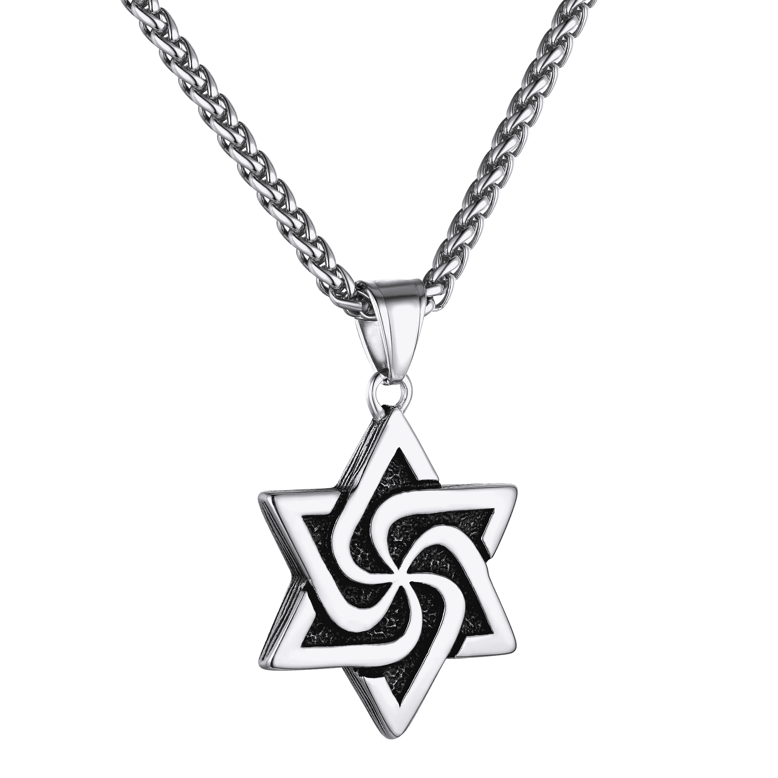 Retro Jewish Star of David Necklace for