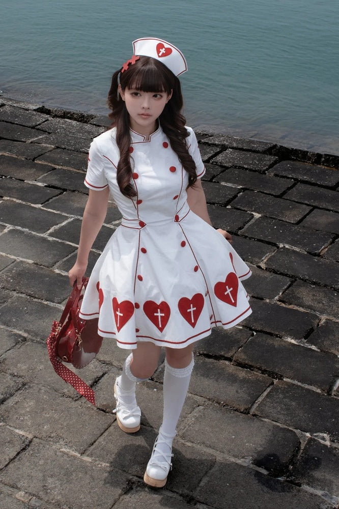 [pre-order Deadline: May 4] Heart Cross Nurse Cosplay Lolita Dress