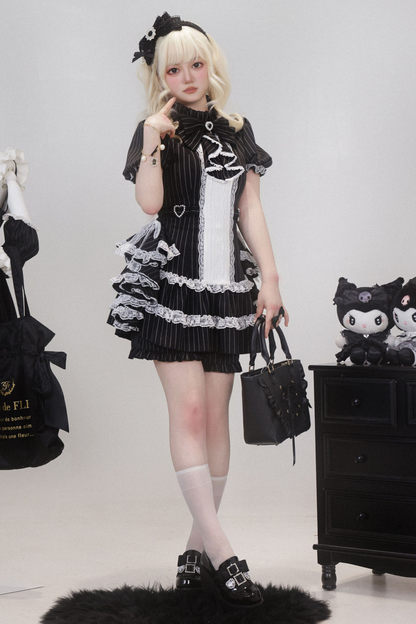 Puff Sleeve Gothic Style Top + Pants