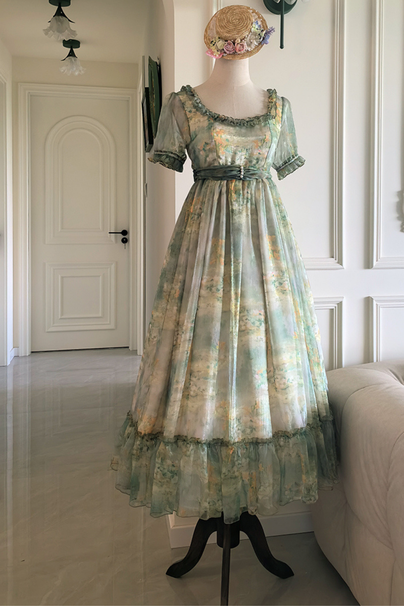 Marble Art High Waist Mark Lolita Dress