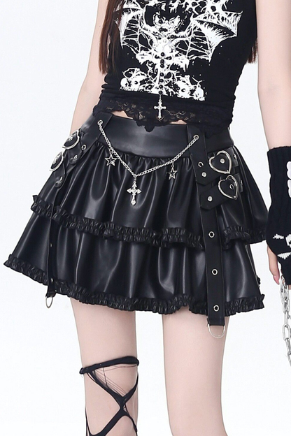 Dark Girl Two-piece Top + Skirt + Leg Warmers