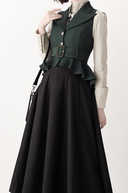 Umbrella Style Trailing Vest + Long Skirt + Short Skirt
