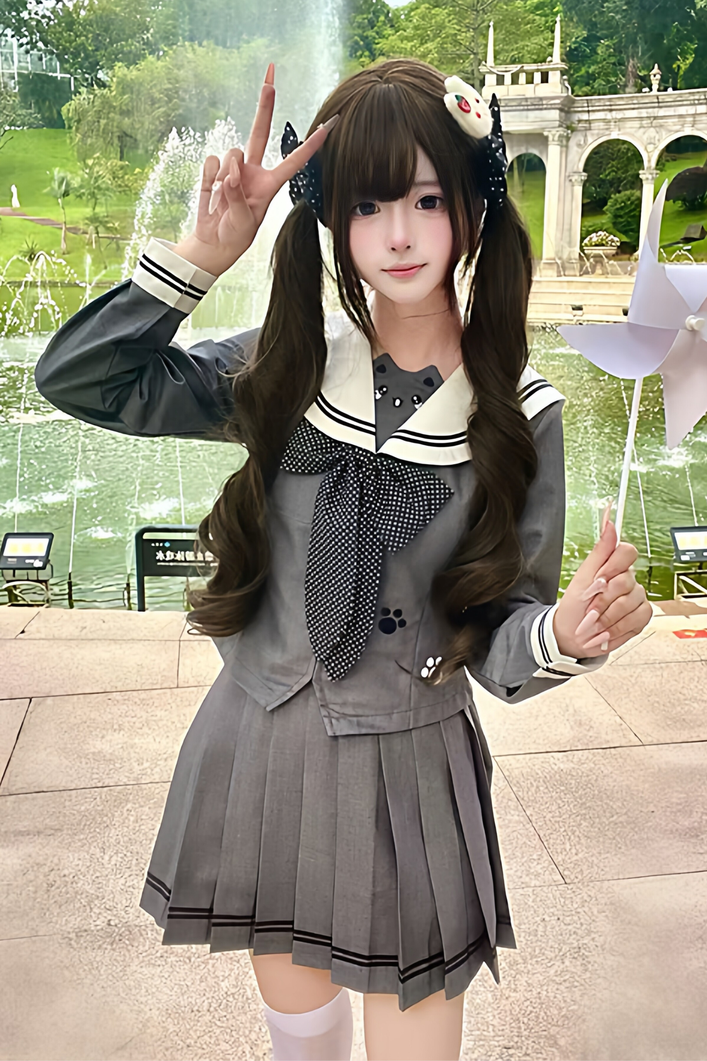 Island Cat Sailor Top + Skirt + Ribbon