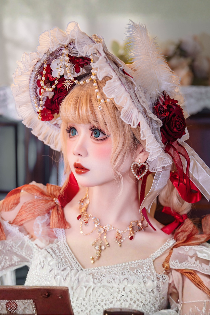 Sweet Lolita Flower Hat + Necklace