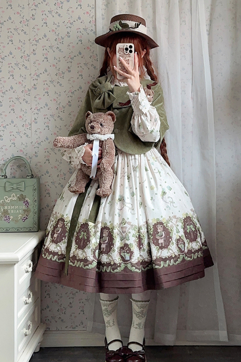 Winery Retro Bear Lolita Dress