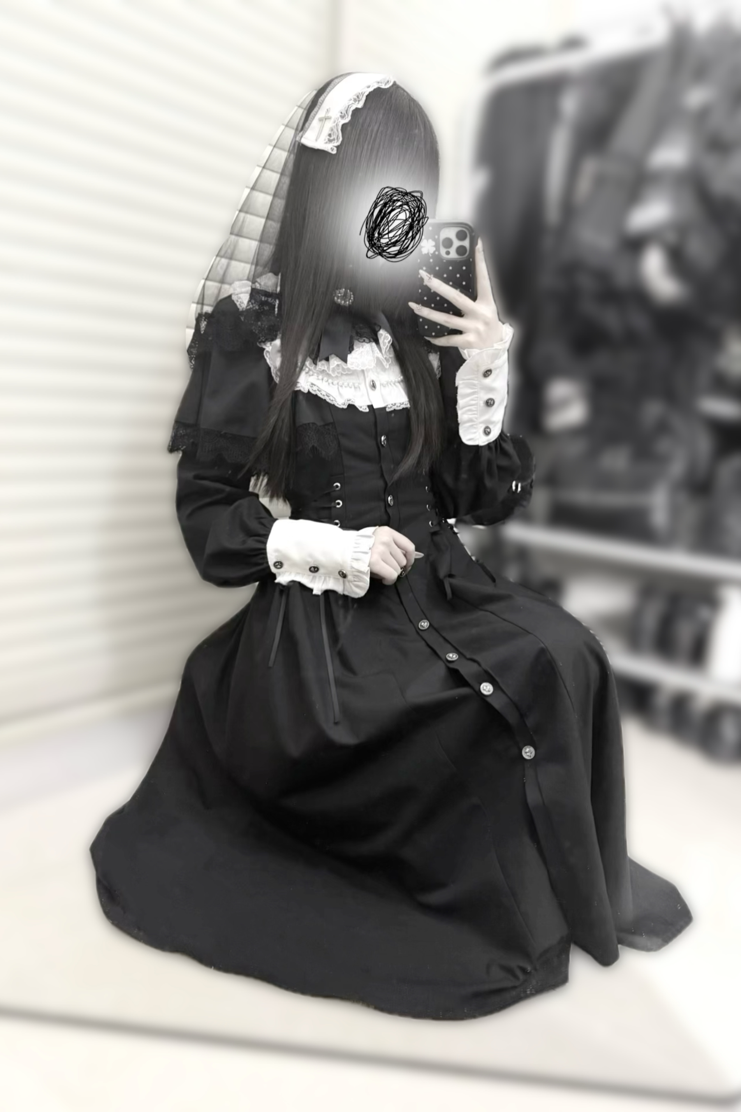 Gothic Layered Lace Long Dress