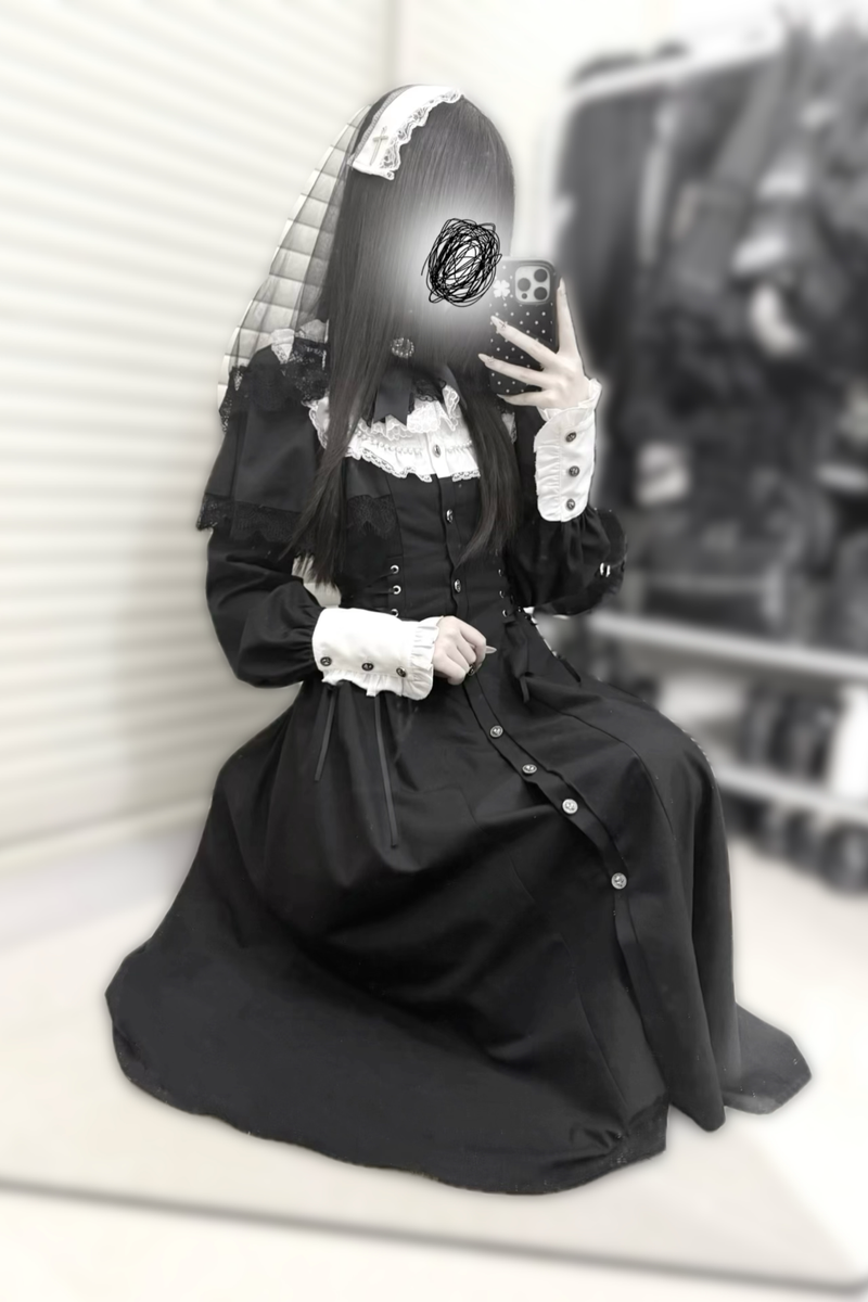 Gothic Layered Lace Long Dress