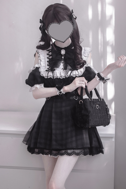 [pre-order] Angel Heart Checkered Dark Kawaii Dress