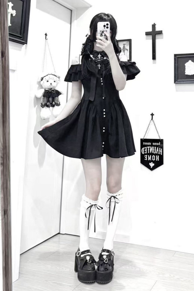 Off-shoulder Dark Sweet Dress