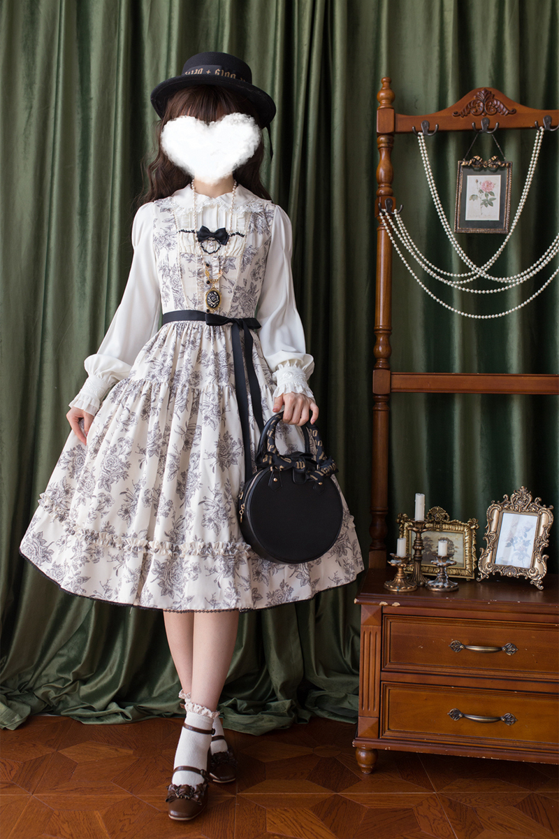 Sketch Wild Rose Lolita Jumper Skirt