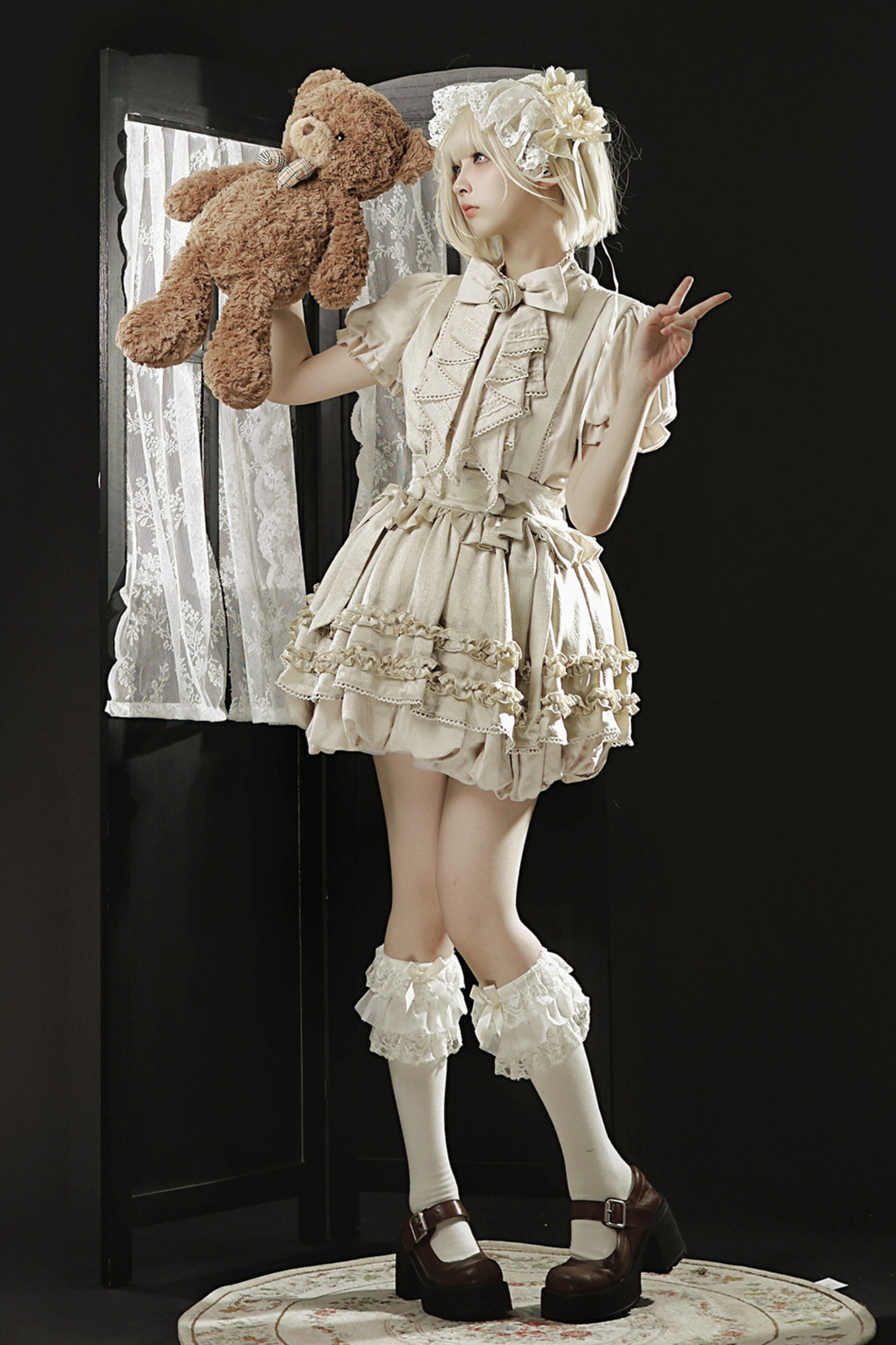 Antique Lolita Top + Suspender Skirt