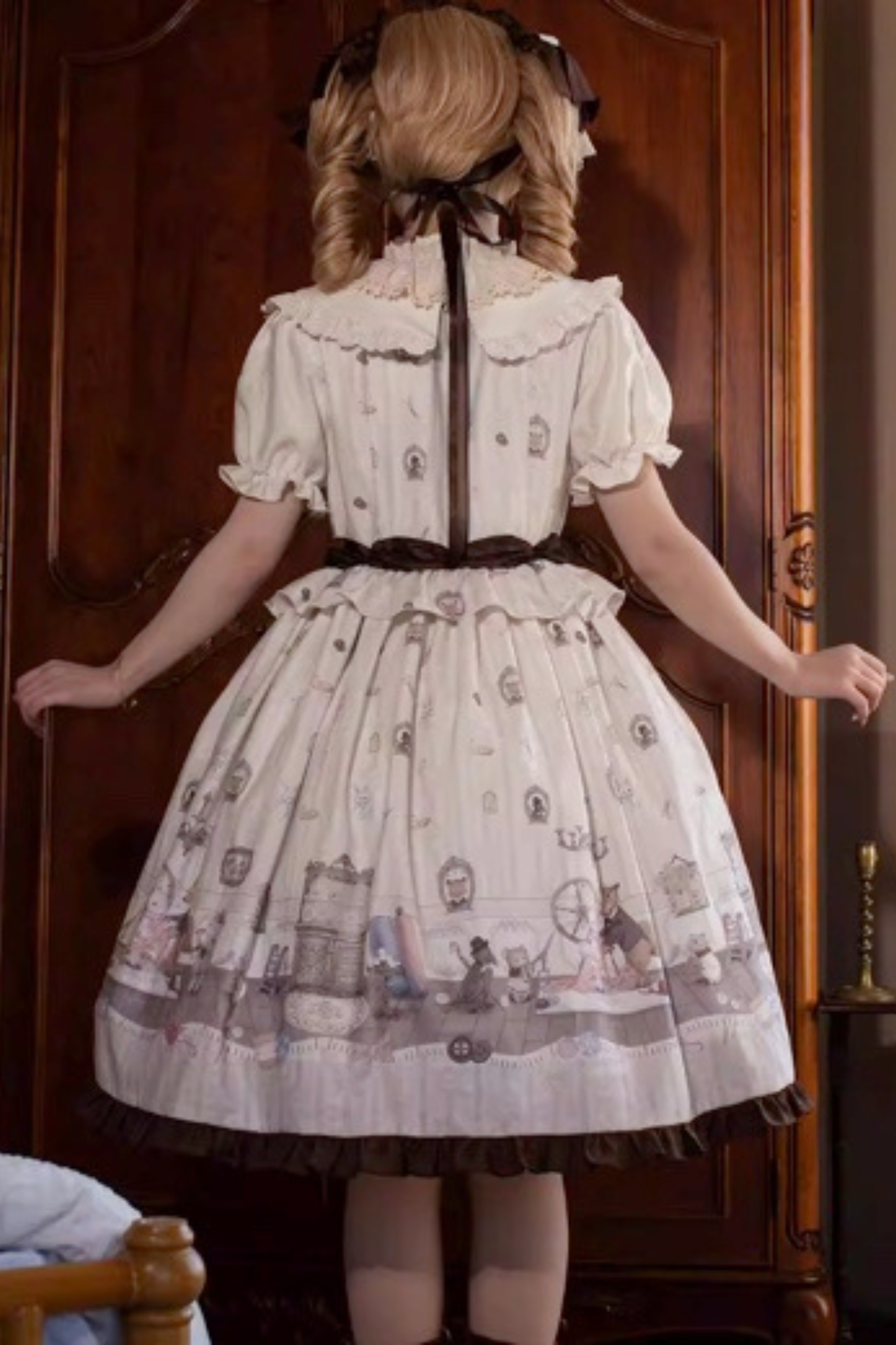 [pre-order Deadline: March 26] Cherry Lolita Dress + Jumper Skirt + Shirt + Bonnet + Headband