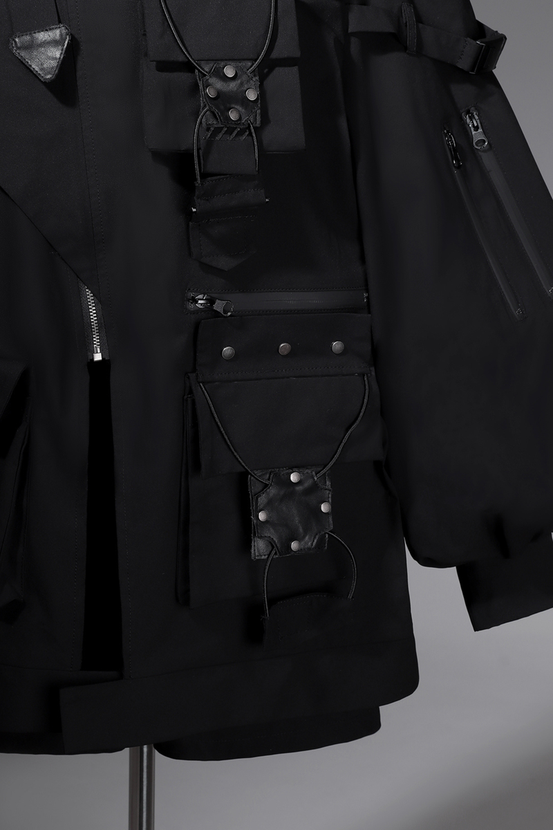 Dark Hooded Jacket + Shorts + Leg Covers