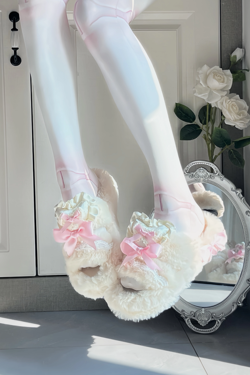 Bunny Fur Lolita Slippers