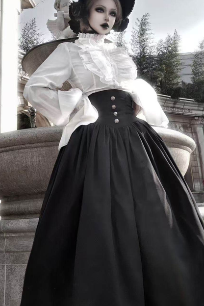 Gothic Lolita Cape + Shirt + Skirt + Ribbon + Bonnet