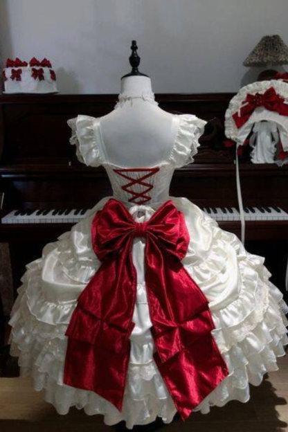 Sweet Pure Lolita Dress + Tail + Ribbon