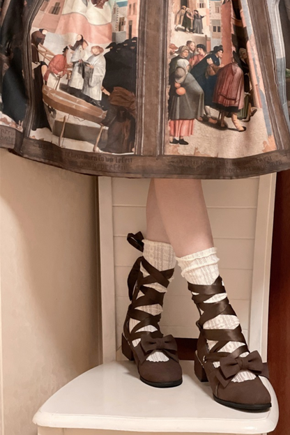 Ribbon Lace-up Lolita Shoes